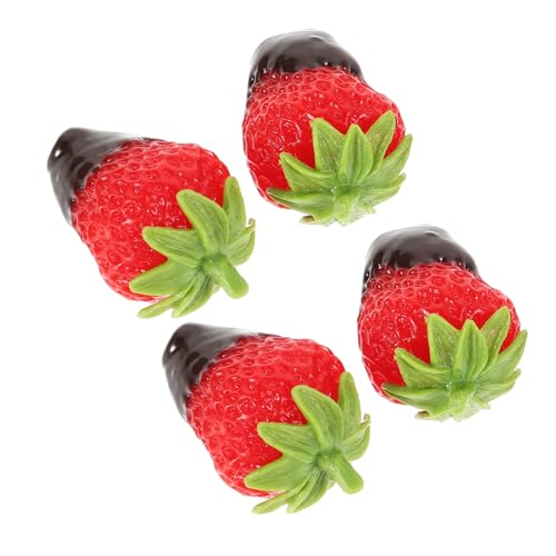 Warmhm 4 Stück Realistische Künstliche Erdbeeren – Miniatur-erdbeer-Dekorationen Zum Basteln Für Zuhause Partys Und Foto-Requisiten Warmhm 4 Stück Realistische Künstliche Erdbeeren – Miniatur-erdbeer-Dekorationen Zum Basteln Für Zuhause Partys Und Foto-Requisiten von Warmhm