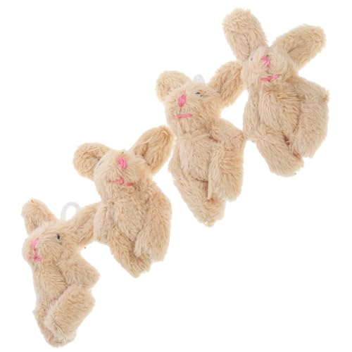 Warmhm 4 Stück Mini Plüschkaninchen Deko für Puppenhaus Weiche Stofftiere zur Verschönerung von DIY Szenen Tischdeko für Kinderzimmer und Frühlingsfestlichkeiten von Warmhm