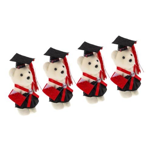 Warmhm 4 Stück Mini-plüschbär Als Party Entzückendes Plüschbärenspielzeug Abschlussbär Vorhanden Kleine Bärenpuppe Abschlussparty Abschluss Bär Schaum von Warmhm