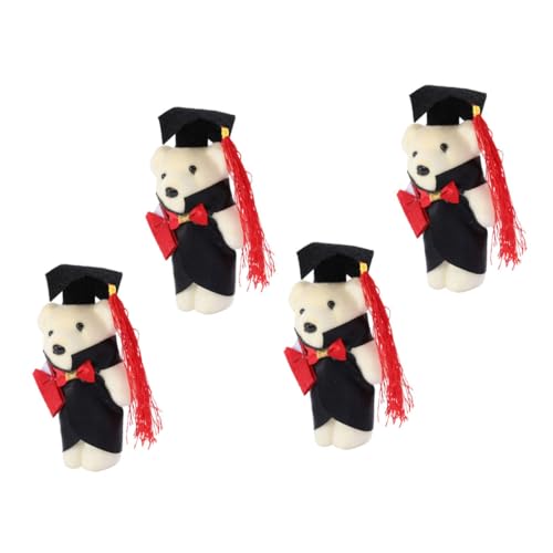 Warmhm 4 Stück Mini-plüschbär Als Plüschbär Abschluss Bär Kleine Bärenpuppe Graduierung Plüsch Bärenpuppe Plüschspielzeug Dekorativer Graduierungs-plüschbär Filzstoff von Warmhm