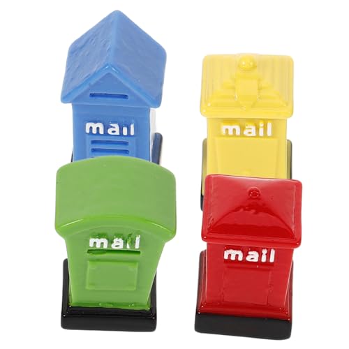 Warmhm 4 Stück Miniatur-briefkasten-Ornamente, Kleine Briefkästen, Mikro-landschaftsbau-Dekoration von Warmhm