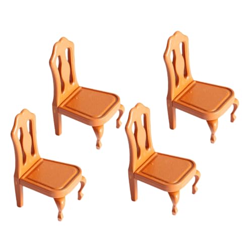 Warmhm Mini-dekostuhl-Set 4-teiliges Miniaturspielzeug Aus Kunststoff Verschleißfestes Miniaturhauszubehör von Warmhm