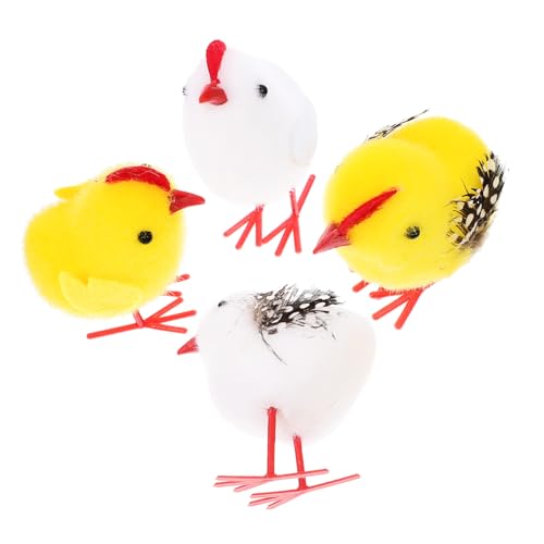 Warmhm 4 Stück Osterküken teigroller Ostern Easter Bunny ostergeschenkideen Easter Decoration ostereierfarbe Osterhuhn Küken Osterdeko Küken Plüsch -Huhn-Stofftier Hühnerfigur Schaum von Warmhm