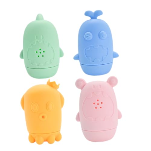 Warmhm 4 Stück Poolspielzeug bevorzugen Cartoon-Badespielzeug Wasserspielzeug für Kleinkinder Kleine Badespielzeug Dusche Badewanne Kieselgel von Warmhm
