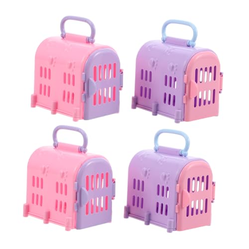 Warmhm 4 Stück Puppenhaus-hundebox Realistischer Hundetransporter Puppenhaus-Tier-reisekäfig Winziger Tiertransporter Realistisches Katzentransportspielzeug Puppenhaus-tierträger Plastik von Warmhm