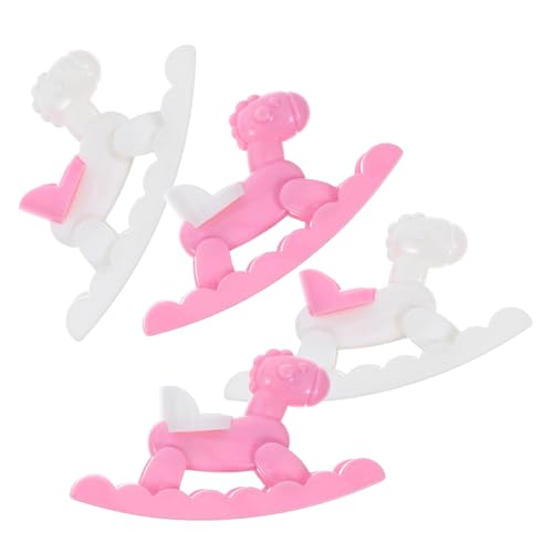 Warmhm 4 Stück Puppenhaus-trojaner Schrullig Figur Mini Puppenstubenstuhl Modell Puppenhaus-schaukelpferd Puppe Schaukelpferd Modell Für Puppenhausmöbel Abs Weiß von Warmhm