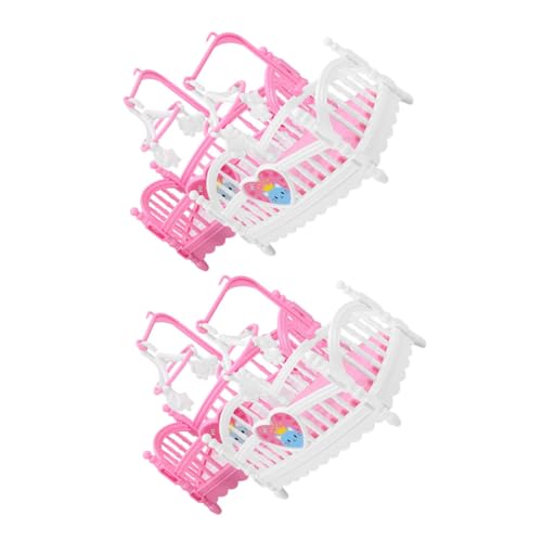 Warmhm 4 Stück Puppenhausmöbel Puppenhauszubehör Puppenhausdekor Puppenhausdekor Puppenhauszubehör Minibett Puppenhausmöbel Puppenhausbett Mini Puppenhauszubehör Abs von Warmhm