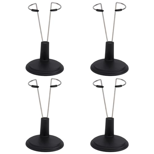 Warmhm 4 Stück Puppenständer Kreative Puppenhalterung Tragbarer Bärenständer Modepuppen-Aufbewahrungsregal Für Zuhause Schwarz (15 cm) von Warmhm