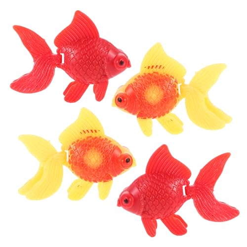 Warmhm 4 Stück Simulations-goldfischmodell Miniatur-realistischer Fisch Künstliches Goldfischdekor Realistischer Schwimmender Künstliche Aquarienfische Fisch Figur Plastik von Warmhm