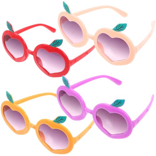 Warmhm 4 Stück Sonnenbrillen mit Uv-schutz Bunte Obst-motiv Sonnenbrillen für Mädchen und Jungen Lustige Partybrillen für Outdoor und Alltag Stylische und Leichte Kinderbrillen von Warmhm