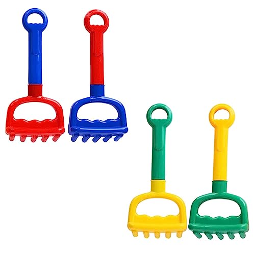 Warmhm 4 Stück Strandrechen Für Strandschaufel Sandrechen Für Den Strand Sandkelle Sandschaufel Sandspielzeug Für Den Strand Strandspielzeug Für Rot Plastik von Warmhm