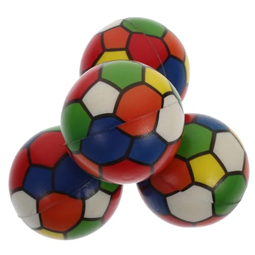Warmhm 4 Stück Stressball Fußball Knautschspielzeug Sensory für Stressabbau und Freude für Erwachsene Weiche PU Materialien Handlich und Farbenfroh von Warmhm
