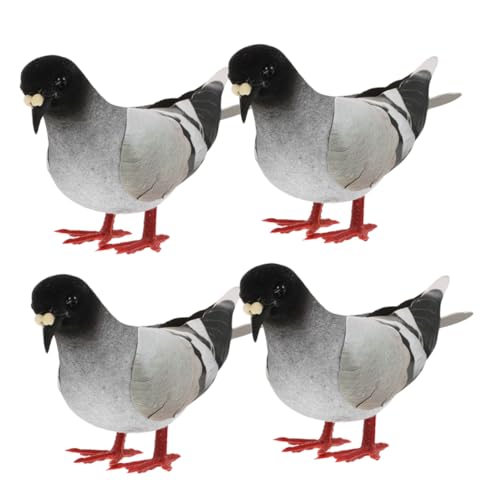 Warmhm 4 Stück Taubenmodell Mini Künstliche Vögel Miniaturvögel Gefälschte Taube Vogel-Party-Dekorationen Künstliches Vogelspielzeug Vögel Vogel Figur Vogelfiguren Künstliche Feder von Warmhm