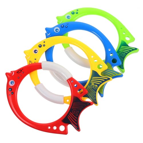 Warmhm 4 Stück Tauchfischringspielzeug Pool-Spiele Poolspiel Unterwasser Pool tauchringe Tauchwerkzeuge für Pool für Jugendliche Fischförmiger Tauchring aus Kunststoff Abs Warmhm 4 Stück Tauchfischringspielzeug Pool-Spiele Poolspiel Unterwasser Pool tauchringe Tauchwerkzeuge für Pool für Jugendliche Fischförmiger Tauchring aus Kunststoff Abs von Warmhm