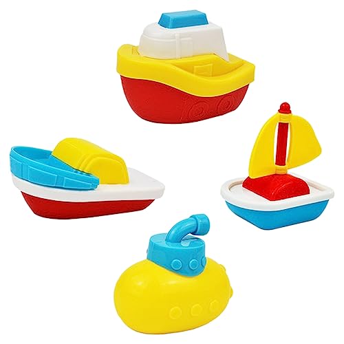 Warmhm 4 Stück Teiliges Badespielzeug Wasserspielzeug für Kleinkinder und Jungen Schwimmende Bootspielzeuge für Badewanne und Pool für Spielspaß und Wasserspiele von Warmhm