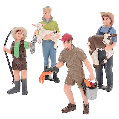 Warmhm 4 Stück Teiliges Bauernmodell Realistische Figuren für Farm Dekoration Rollenspiele Spiele und Kreative Gestaltung von Szenen Warmhm 4 Stück Teiliges Bauernmodell Realistische Figuren für Farm Dekoration Rollenspiele Spiele und Kreative Gestaltung von Szenen von Warmhm