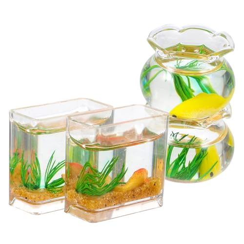 Warmhm 4 Stück Teiliges Goldfischglas für Puppenhaus Transparentes Aquarium Dekoration für Landschaften für Wohnzimmer Schlafzimmer und Garten Deko Zufällige Farbe Warmhm 4 Stück Teiliges Goldfischglas für Puppenhaus Transparentes Aquarium Dekoration für Landschaften für Wohnzimmer Schlafzimmer und Garten Deko Zufällige Farbe von Warmhm