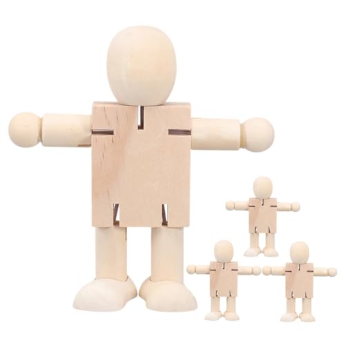 Warmhm 4 Stück Teiliges Holzroboter Figuren zum Bemalen Unvollendete Holzpuppen für DIY Bastelprojekte und Kreative Dekoration für Kunstliebhaber Warmhm 4 Stück Teiliges Holzroboter Figuren zum Bemalen Unvollendete Holzpuppen für DIY Bastelprojekte und Kreative Dekoration für Kunstliebhaber von Warmhm
