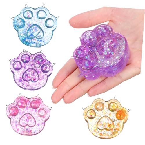 Warmhm 4 Stück Teiliges Katzenpfoten Quetschspielzeug Realistische Geruchlose Stressbälle in Violett Blau Gelb Kawaii Sensorische Spielzeuge für Büro Reisen und Zuhause Tragbar und Warmhm 4 Stück Teiliges Katzenpfoten Quetschspielzeug Realistische Geruchlose Stressbälle in Violett Blau Gelb Kawaii Sensorische Spielzeuge für Büro Reisen und Zuhause Tragbar und von Warmhm