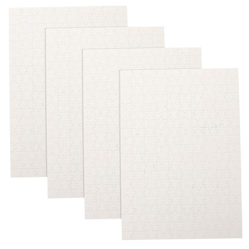 Warmhm 4stücke Teiliges Blanko-Puzzle Aus Holz Für Wärmeübertragung Teile DIY Kreativspielzeug Für Erwachsene Zum Malen Und Gestalten von Warmhm