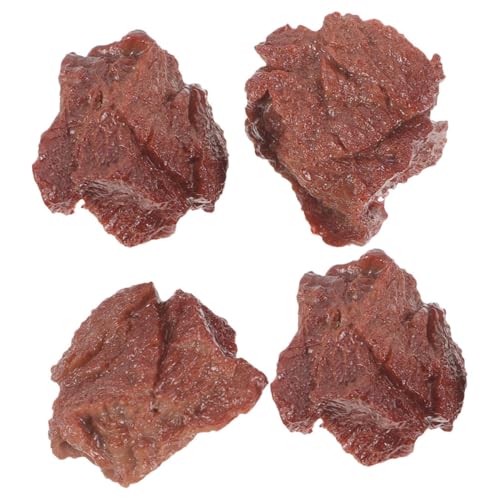 Warmhm 4 Stück Teiliges Realistische Gefälschte Fleischmodelle Künstliche Steak Dekorationen Lebensechte Lebensmittel Requisiten für Restaurant Displays und Fotografie Dekorationen von Warmhm