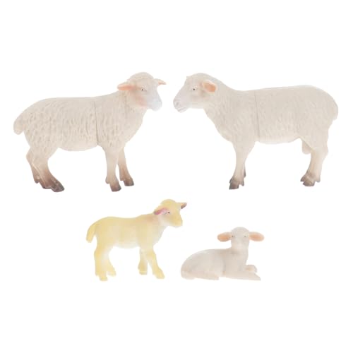 Warmhm 4 Stück Teiliges Schaf Modellspielzeug Realistische Tierfiguren für Lernspielzeug Kreativität und Vorstellungskraft Dekoration für Jungen von Warmhm