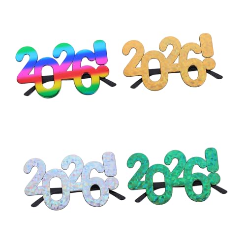 Warmhm 4 Stück Teiliges Silvesterbrillen mit Glitzereffekt Leichte Partybrillen in Silber Grün Gold und Mehrfarbig für Neujahrsfeier Abschluss Geburtstag und Festliche Fotorequisiten Warmhm 4 Stück Teiliges Silvesterbrillen mit Glitzereffekt Leichte Partybrillen in Silber Grün Gold und Mehrfarbig für Neujahrsfeier Abschluss Geburtstag und Festliche Fotorequisiten von Warmhm