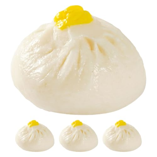 Warmhm 4 Stück Teiliges Simulierte Lebensmittel Modelle Realistische Dampfnudeln Fotografie Requisiten für Restaurant Displays und Küchendekoration von Warmhm