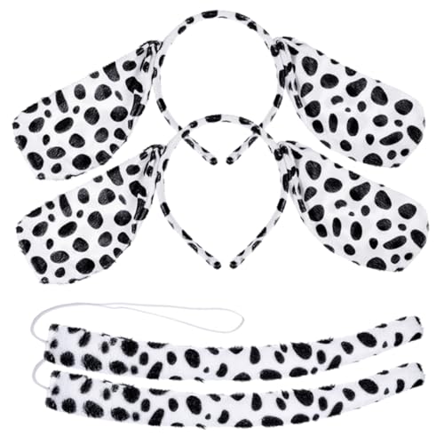 Warmhm 4 Stück Teiliges Tierohren Cosplay Set für Hundeohren Stirnband und Stabile Verarbeitung Geeignet für Karneval Fasching Rollenspiele und Kostümpartys von Warmhm