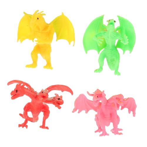 Warmhm 4Stücke Realistisches Fliegendes Drachenmodell für Kinder Vintage Western Drachen Spielzeug zur Raumdekoration Kleiner Drachenfiguren für Schlafzimmer und Wohnzimmer von Warmhm