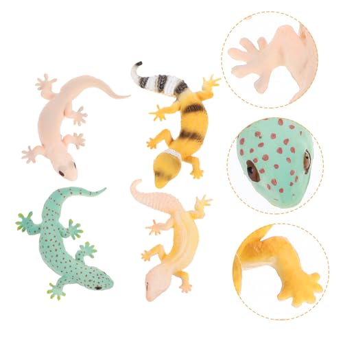 Warmhm 4 Stücke Kleiner Gecko Figurine Realistisches Reptilienmodell für Kinder Lernspielzeug Pädagogisches Prop Gartendekoration und Spielzeugfigur Warmhm 4 Stücke Kleiner Gecko Figurine Realistisches Reptilienmodell für Kinder Lernspielzeug Pädagogisches Prop Gartendekoration und Spielzeugfigur von Warmhm