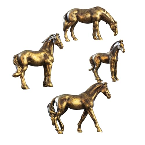 Warmhm 4 Stück Vintage Kupferlegierung Miniatur Pferdeskulpturen Teiliges Schreibtischdekoration Feng Shui Tierfiguren für und Geldglück Pferdejahr Warmhm 4 Stück Vintage Kupferlegierung Miniatur Pferdeskulpturen Teiliges Schreibtischdekoration Feng Shui Tierfiguren für und Geldglück Pferdejahr von Warmhm
