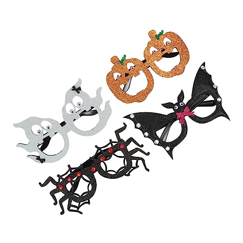 Warmhm 4 Stücke Teiliges Halloween Brillenset Spaß Dekorativ mit Kürbis Geist Spinne Fledermaus für Party Kostüm Zubehör Warmhm 4 Stücke Teiliges Halloween Brillenset Spaß Dekorativ mit Kürbis Geist Spinne Fledermaus für Party Kostüm Zubehör von Warmhm