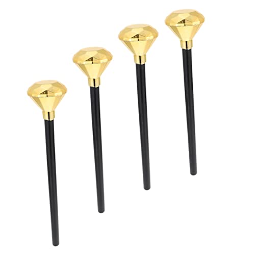 Warmhm 4 Stücke Zauberstab Kostüm Halloween Groß Cosplay Lichtschwert Glow Halloween Kostüme Diamant Form Goldene Kunststoff von Warmhm