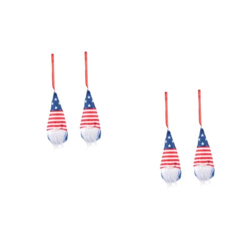 Warmhm 4 Unabhängigkeitstag Dwarf Puppe mit Lanyard Lustige Cartoon Deko für Party und Büro Weiße Bartfigur Patriotische Us Geschenkornamente von Warmhm