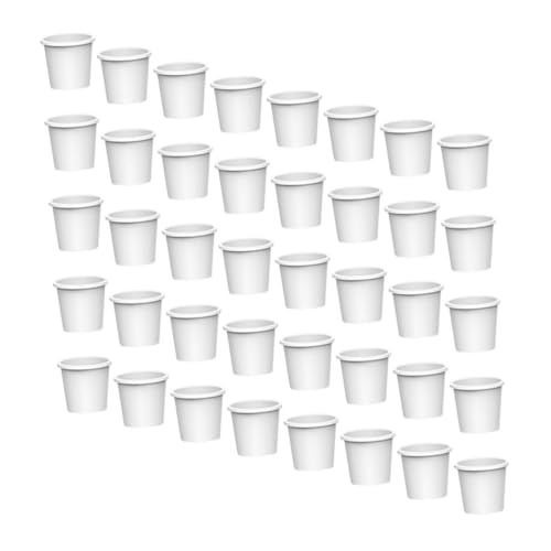 Warmhm 40 Stück Mini Wasserspenderbecher Nachfüllpackung Mini Wasserspender Zubehör Mini Wasserspender Teile Weiße Pappbecher Mini Wasserspenderbecher Ersatz von Warmhm