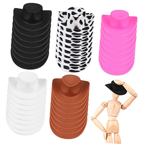 Warmhm 40 Stück Puppe dekorativer Hut doll Accessories puppenhauszubehör zierkappen Geschenkidee Spielzeughauszubehör Hut für die Party Neonhut Mini-Hut Miniaturhüte Plastik von Warmhm