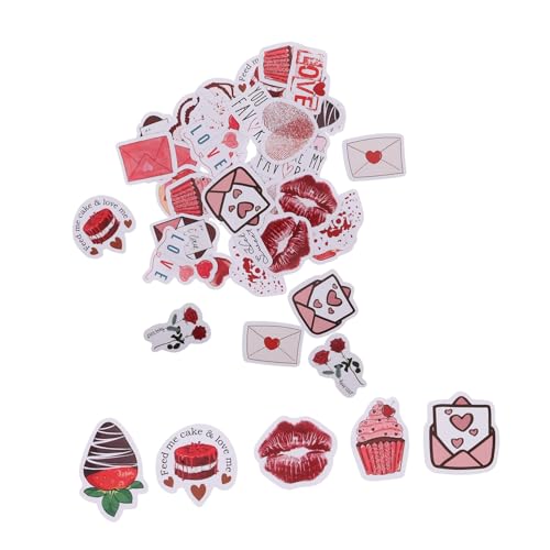 Warmhm 46 Stück Valentinstags Handbuch Dekoration Valentinstags Zubehör Valentinstags Liebes Tischdekoration Scrapbook Dekorationen Liebes Scrapbook Zubehör Scrapbook Zubehör von Warmhm