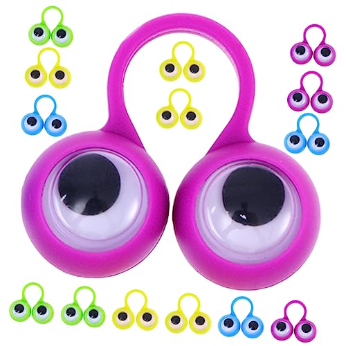 Warmhm 48 Stück Augenring Auge Fingerpuppe Augen Fingerpuppe Googeln Fingerpuppe Augen Ringe Party Puppenaugen Kulleraugenfinger Plastik von Warmhm