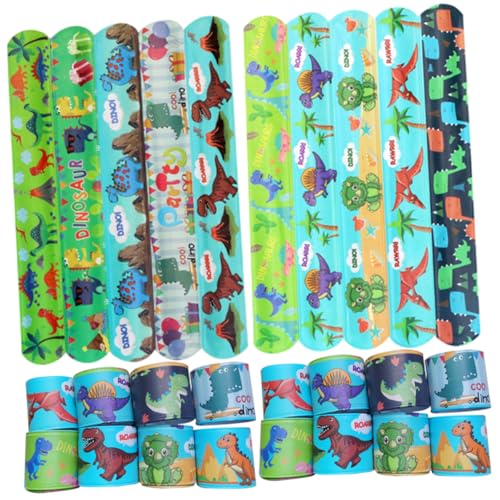 Warmhm 48 Stück Dinosaurier Party Schnapparmbänder Lustige Slap Bands mit Cartoon Dino Druck für Geburtstagsfeiern und Mitgebsel für Jungen Warmhm 48 Stück Dinosaurier Party Schnapparmbänder Lustige Slap Bands mit Cartoon Dino Druck für Geburtstagsfeiern und Mitgebsel für Jungen von Warmhm