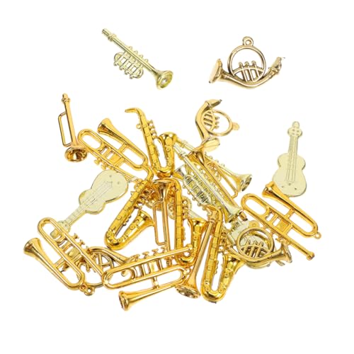 Warmhm 48 Stück Puppenhaus-musikinstrumente Saxophonmodell Mini-Klarinette Miniatur-Musikinstrument Mini-Ornamente Für Musikinstrumente Zubehör Für Musikinstrumente Plastik Golden von Warmhm