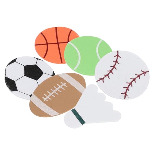 Warmhm 4Er-Packung Pack Aufkleber Selbstklebende Basketball Baseball Fußball Tennis Badminton Aufkleber für DIY Dekoration und Scrapbooking pro Packung von Warmhm