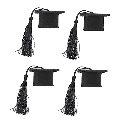 Warmhm 4Pcs Mini Doktorhut Deko Für Flaschen - Absolventenkappen Als Topper Mit Quasten - Perfekt Für Graduation Party Favors Und Feierlichkeiten Schwarz Warmhm 4Pcs Mini Doktorhut Deko Für Flaschen - Absolventenkappen Als Topper Mit Quasten - Perfekt Für Graduation Party Favors Und Feierlichkeiten Schwarz von Warmhm
