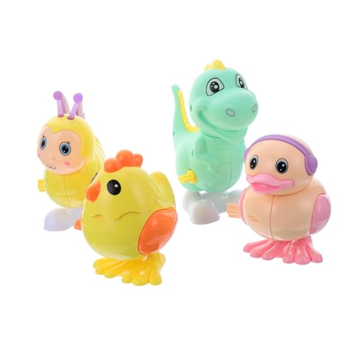 Warmhm Interessantes Aufziehspielzeug-Set – 4-teiliges Tierspielzeug – Aufzieh-Dinosaurier Und -Huhn – Uhrwerk-Spielzeug Für Kinder – Sicher Für Kinder von Warmhm