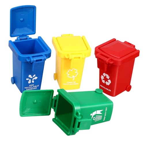 Warmhm 4Stücke Lernspielzeug Mülleimer Sortierspiele Für Interaktive Abfallbehälter Zur Frühen Bildung Farbige Recycling Behälter Für Pädagogisches Und Spaß von Warmhm
