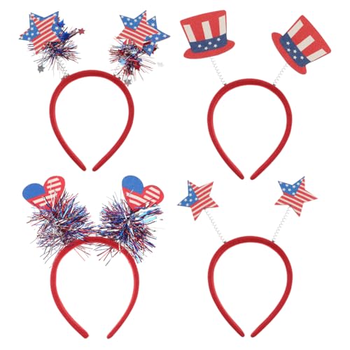 Warmhm 4stücke Teiliges Independence Day Party Haarreifen Kreative Kopfbedeckung Für Unabhängigkeitstag Dekorative Haarschmuck Für Unvergessliche Feiern von Warmhm
