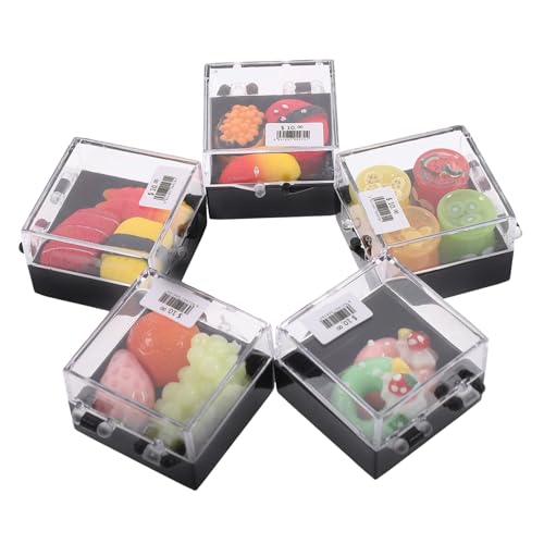 Warmhm 5 Kartons Modell zur Anzeige puppenhauszubehör verkleidungsaccessoires Pralinen förmchen mini Desserttischdekoration lebensechtes Essen Lifelartiges Lebensmittelmodell Plastik von Warmhm