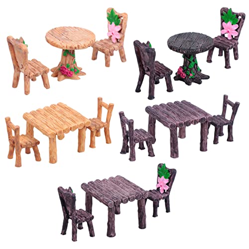 Warmhm 5 Sätze Möbelset aus Harz Teiliges und Stuhlset für Dekorative Tischaccessoires DIY Puppenhaus Möbel und Leicht zu Reinigen für Kreative Bastelprojekte Warmhm 5 Sätze Möbelset aus Harz Teiliges und Stuhlset für Dekorative Tischaccessoires DIY Puppenhaus Möbel und Leicht zu Reinigen für Kreative Bastelprojekte von Warmhm