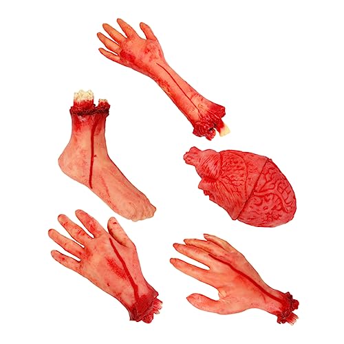 Warmhm 5 Stück Abgetrennte Gliedmaßen Requisiten Halloween Lichter Horror Dekoration Gruselige Halloween Gefälschte Hand Halloween Knifflige Requisiten Ecke Spinnennetz Ornament von Warmhm