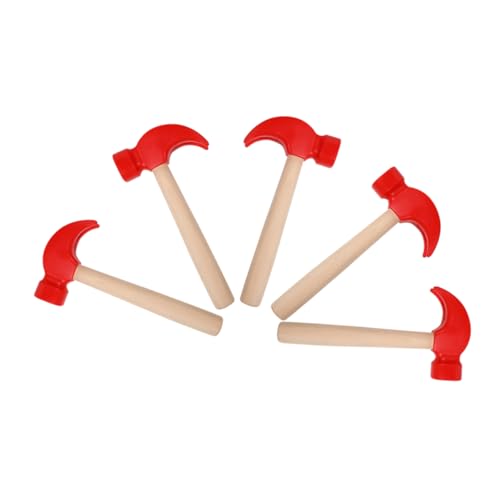 Warmhm 5 Stück Hammerspielzeug Aus Holz Mini-hammerwerkzeug Mini-sicherheitshammer Bauspielzeug Für Spielgeräte Für Den BAU Konstruktionsspielzeug Spielzeughammer Hölzern Rot von Warmhm